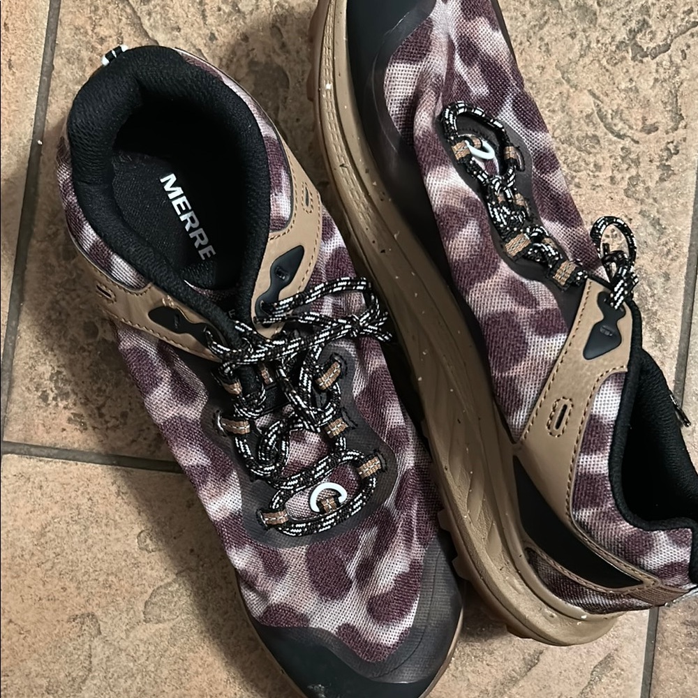 Merrell Brown and Black Patterned Hiking Shoes